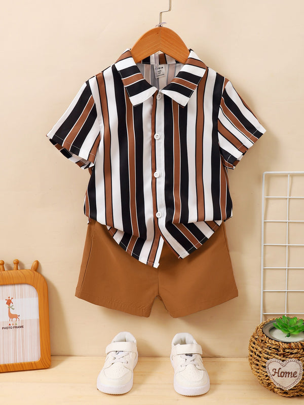 Young Boy Striped Shirt & Shorts