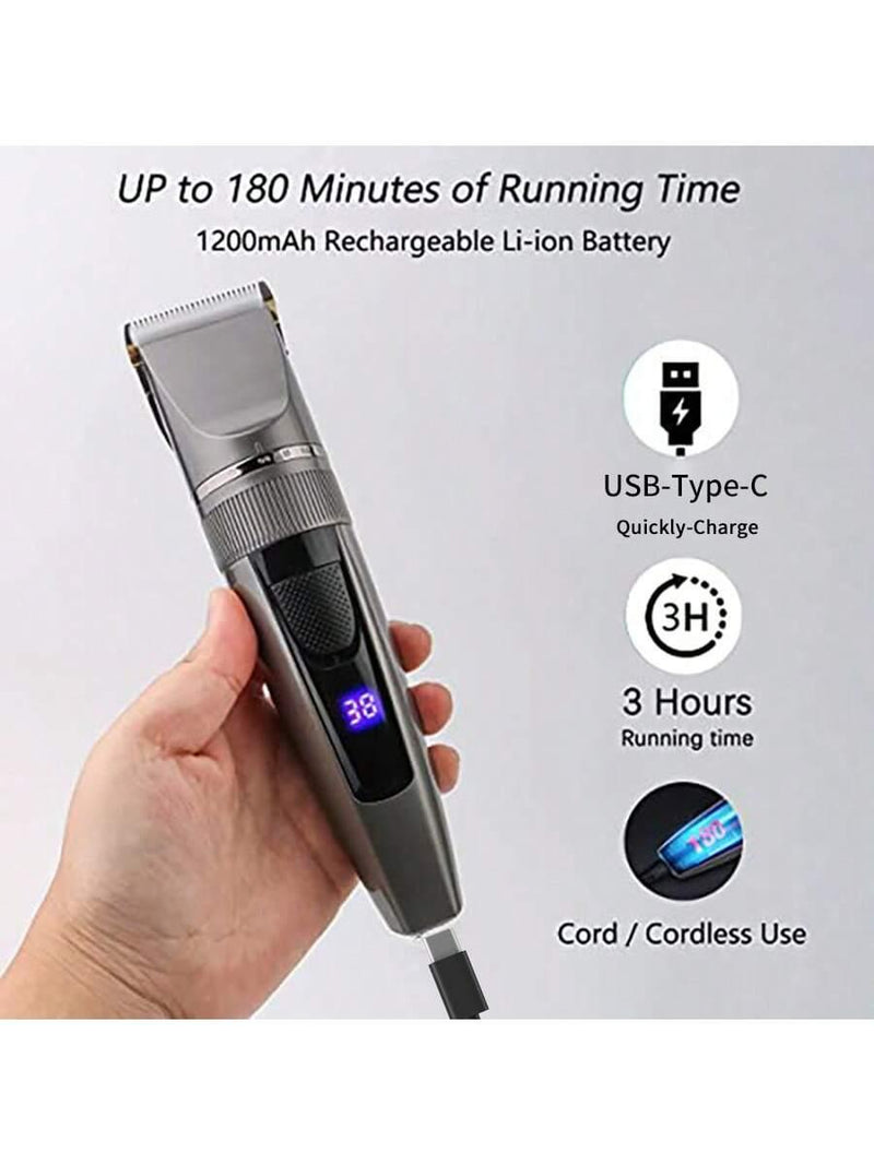 Professional Men Hair Clippers Zero Gapped Cordless Hair Trimmer Professional Haircut - Shop Express