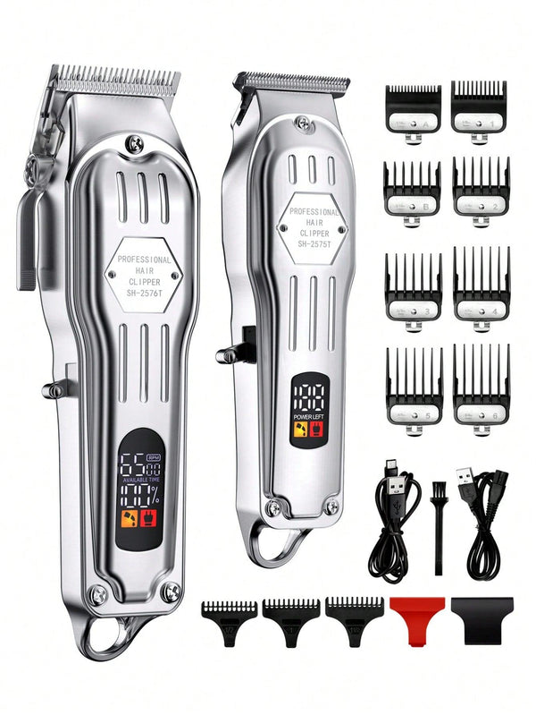 Hair Clippers Professional Cordless for Men, Barber Clippers for Hair Cutting Kit, Wireless LCD Display Hair Trimmers Set, Rechargeable Haircut Machine for Family - Shop Express