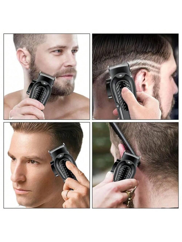 Professional Barber Hair Clipper, Rechargeable Electric Cutting Machine Beard Trimmer Shaver Razor For Men Cutter - Shop Express