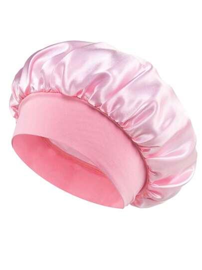 1pc Satin Wide Band High Elastic Headwear Sleeping Cap For Women Hair Care - Shop Express