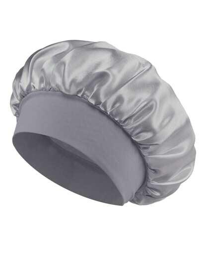 1pc Satin Wide Band High Elastic Headwear Sleeping Cap For Women Hair Care - Shop Express
