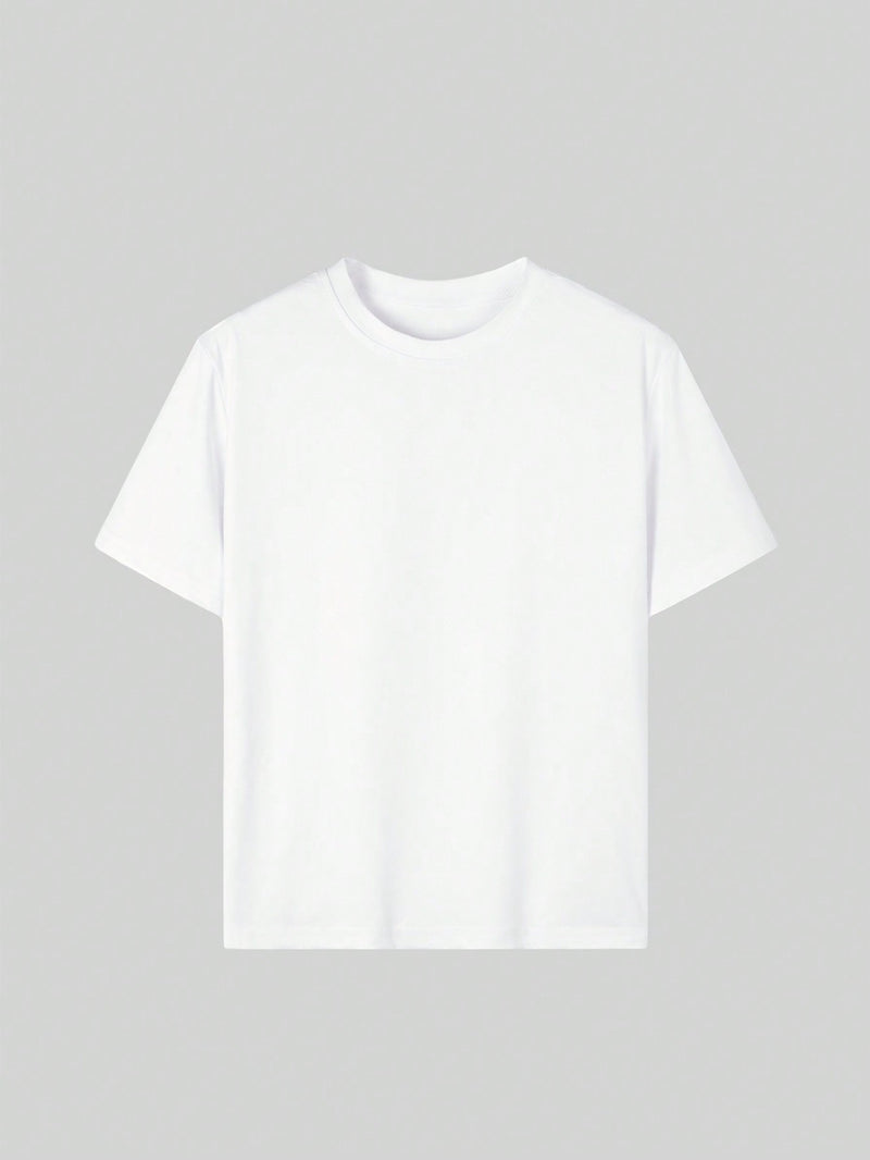 Tween Boy Casual Palm Tree Print Round Neck Short Sleeve T-Shirt For Summer