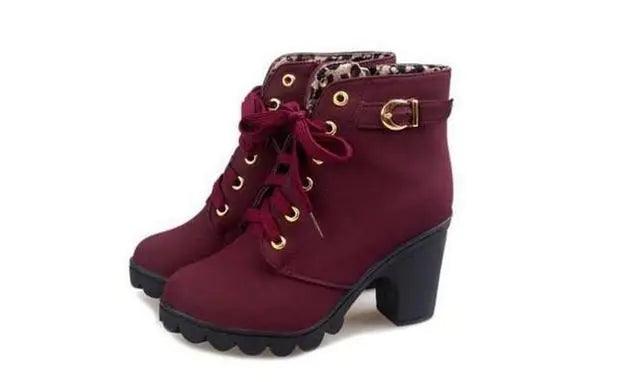 Autumn Winter Thick Heeled Woman Boots - Shop Express