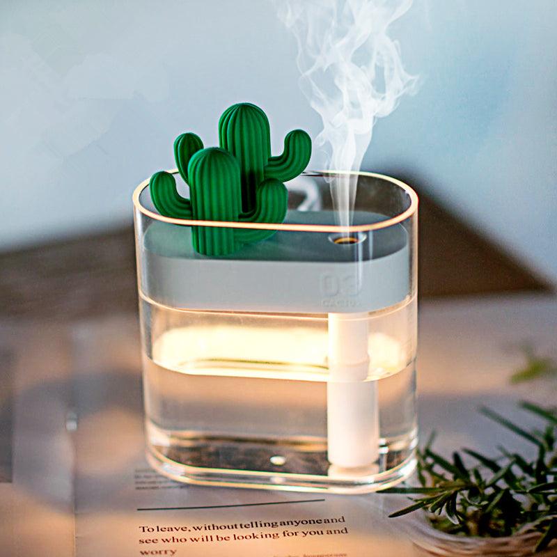 160ML Ultrasonic Air Humidifier Clear Cactus Color Light USB Essential Oil Diffuser Car Purifier Aroma Diffusor Anion Mist Maker - Shop Express