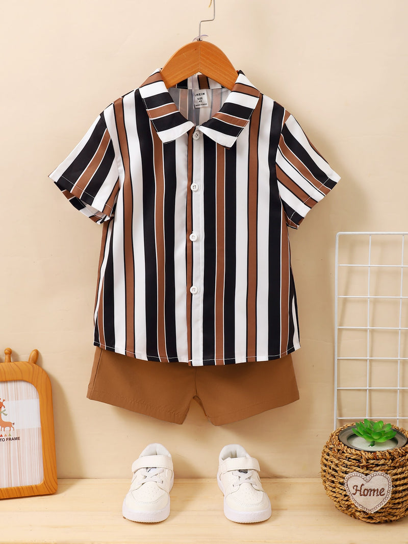 Young Boy Striped Shirt & Shorts