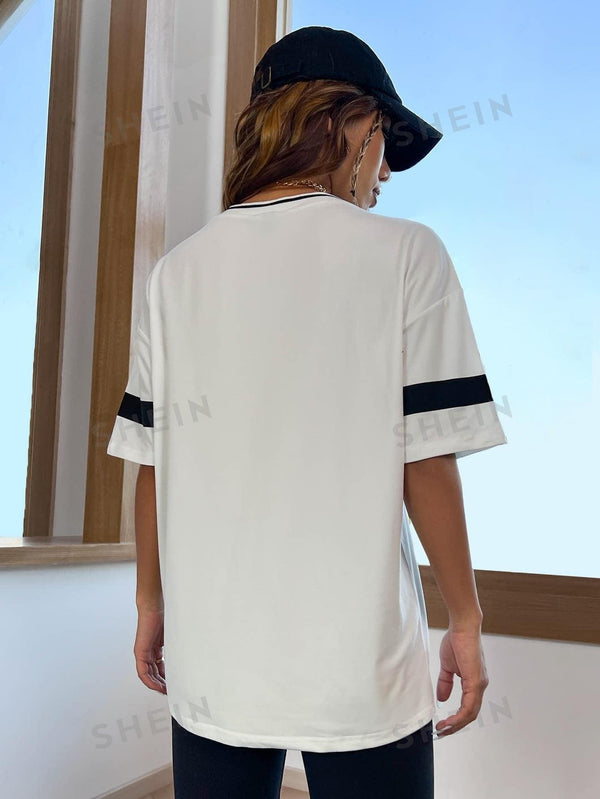 Letter Graphic Drop Shoulder Tee - Shop Express