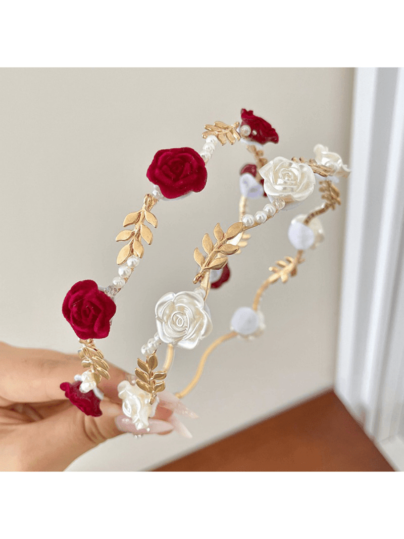 Flower & Faux Pearl Decor Headband Elegant - Shop Express