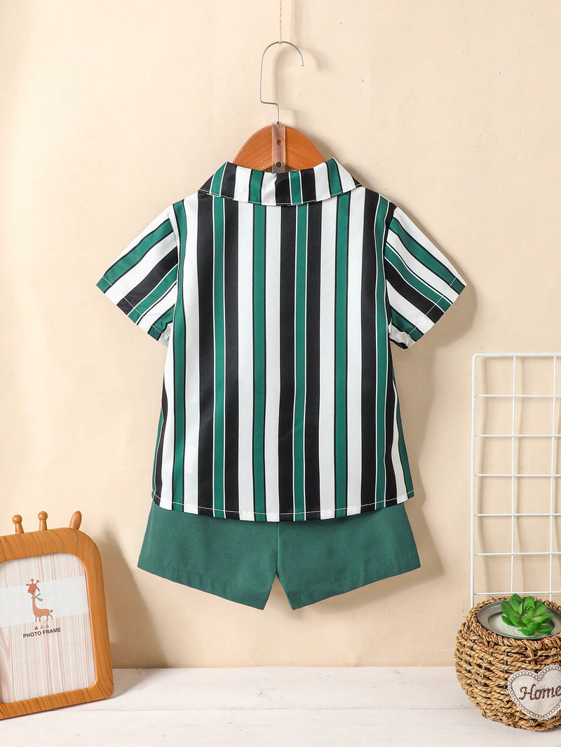 Young Boy Striped Shirt & Shorts