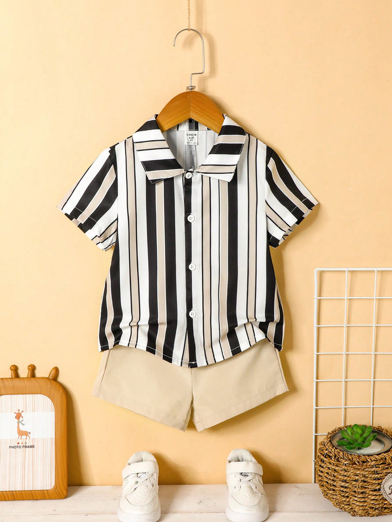 Young Boy Striped Shirt & Shorts