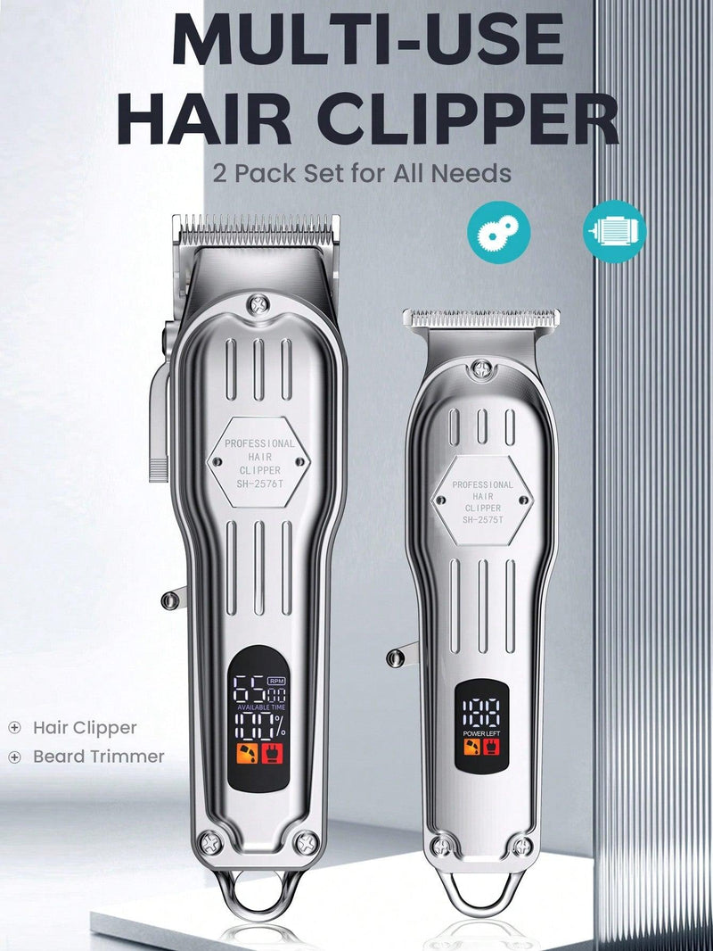 Hair Clippers Professional Cordless for Men, Barber Clippers for Hair Cutting Kit, Wireless LCD Display Hair Trimmers Set, Rechargeable Haircut Machine for Family - Shop Express