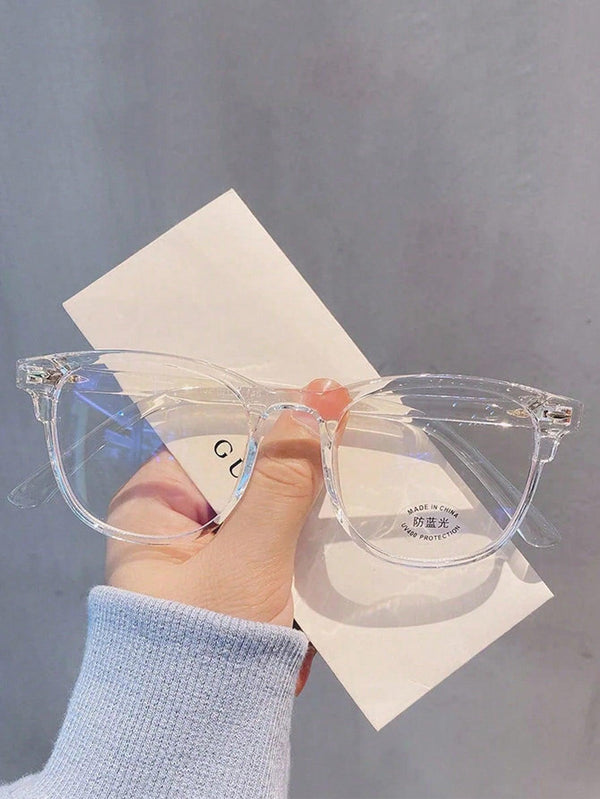 Transparent Computer Glasses Frame Women Men Anti Blue Light Round Eyewear Blocking Glasses Optical Spectacle Eyeglass - Shop Express