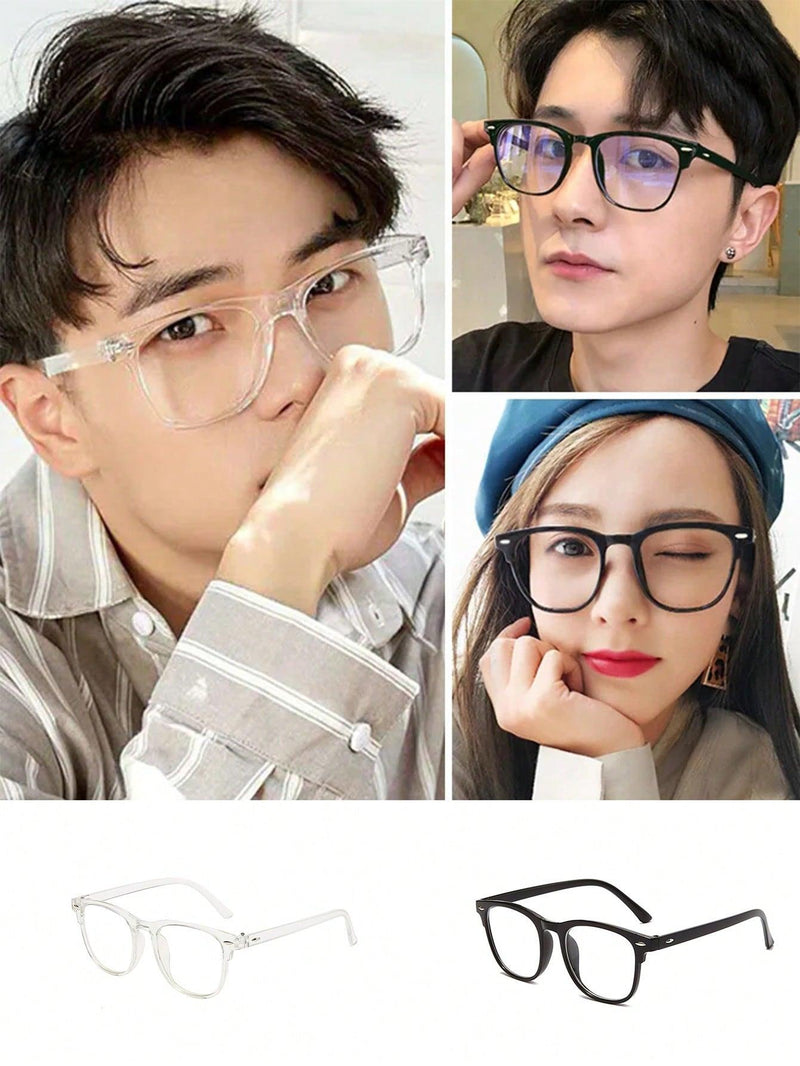 Transparent Computer Glasses Frame Women Men Anti Blue Light Round Eyewear Blocking Glasses Optical Spectacle Eyeglass - Shop Express