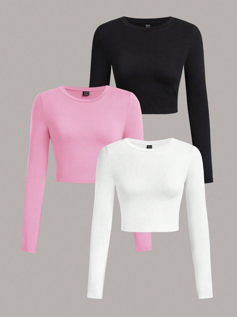 EZwear 3pcs/Set Casual Round Neck Tight Suitable For Spring And Autumn - Shop Express