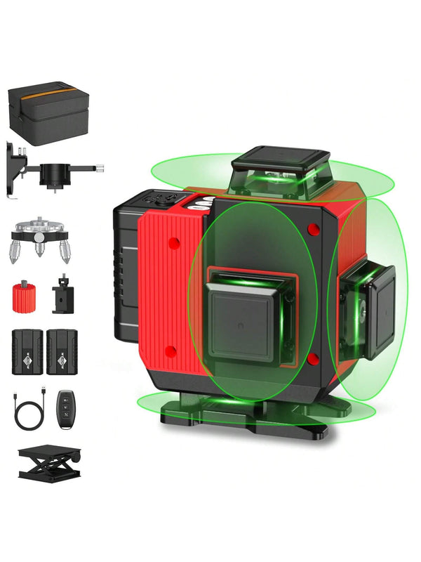 Weiddw 16-Line High-Intensity Green Laser Level With 360° Rotating Large Aluminum Base, Including Accessories, Type-C Power Interface - Shop Express