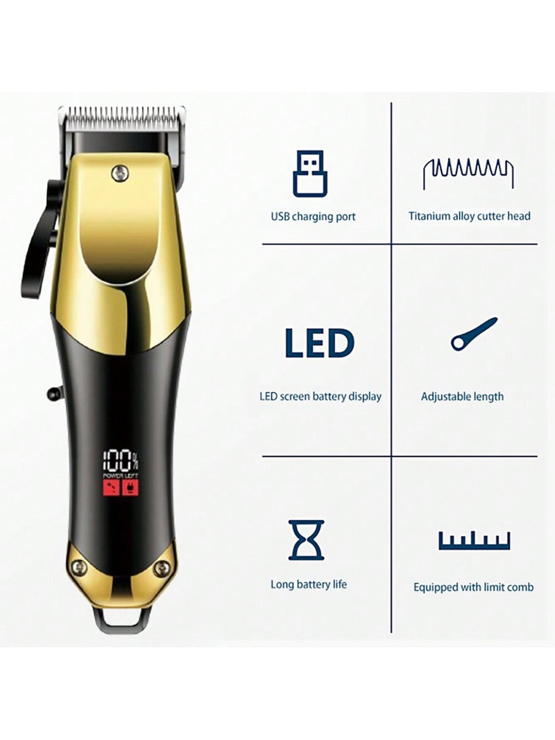 3PCS Professional Men's Electric Hair Clipper, USB Rechargeable Cordless Hair Clipper, Beard Trimmer Edger