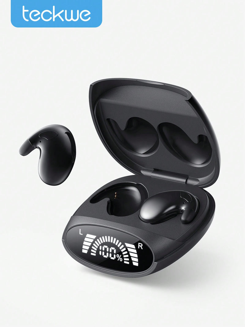 Teckwe Wireless Earbuds,Sleep Headphones In-Ear 5.1 LED Digital Display & Ultra-Long Standby Eight-Core Bio-Imitation