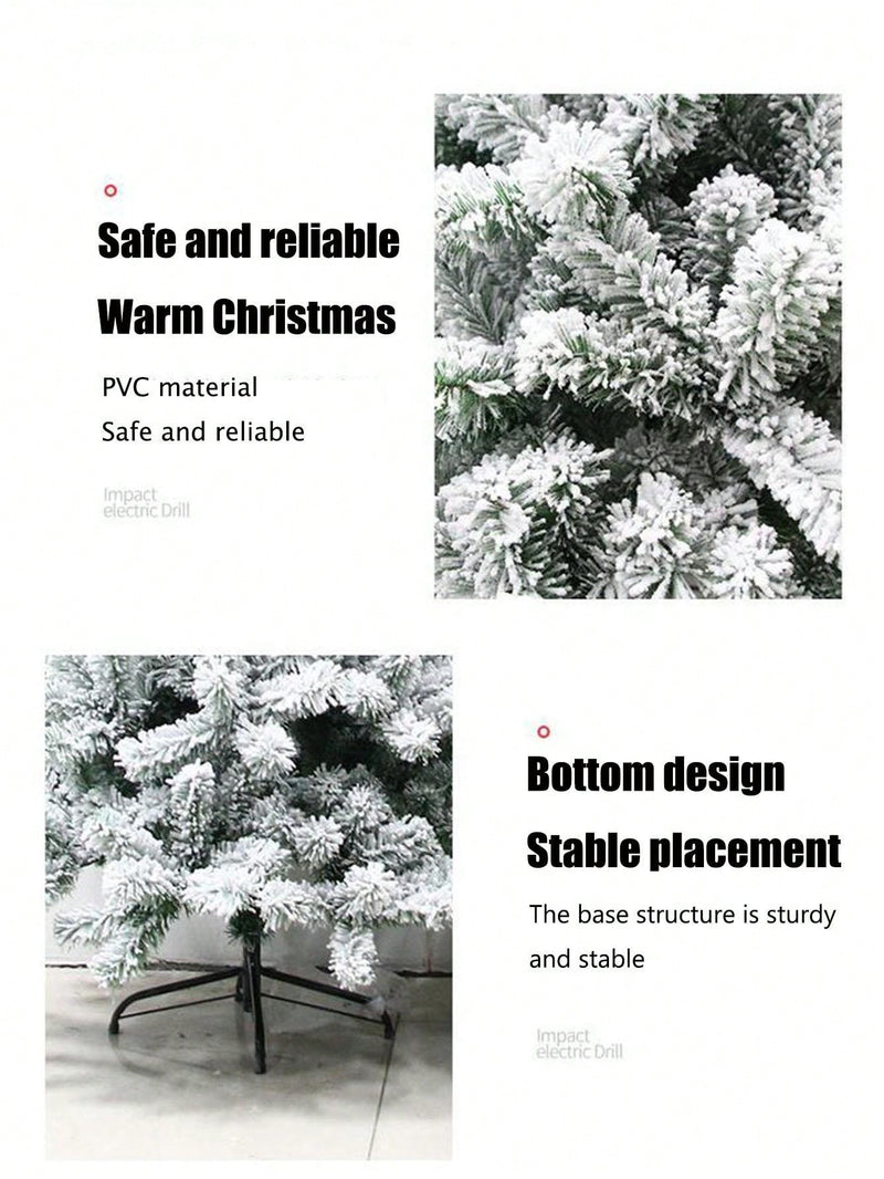 180/150/120cm Artificial Christmas Tree White Snowflake PVC Snow Christmas Tree Made Cedar Tree Mall Window Decoration Tree High-Grade Artificial Christmas Tree Encrypted Snowflake Flocking Xmas Tree Decoration Home Holiday Hotel Garden Party New Year