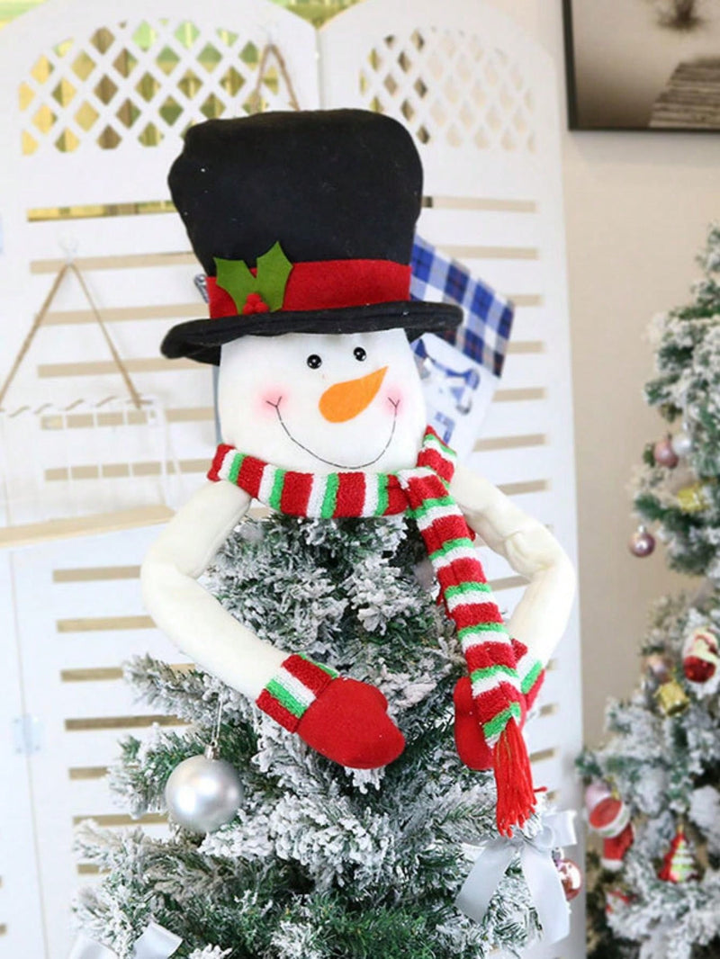 1 Pc Christmas Tree Top Star Old Man Snowman Decoration Christmas Supplies Felt Christmas Tree Hat Pendant Decoration Scene Layout Home Decoration