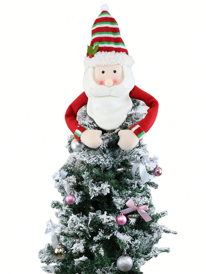 1 Pc Christmas Tree Top Star Old Man Snowman Decoration Christmas Supplies Felt Christmas Tree Hat Pendant Decoration Scene Layout Home Decoration