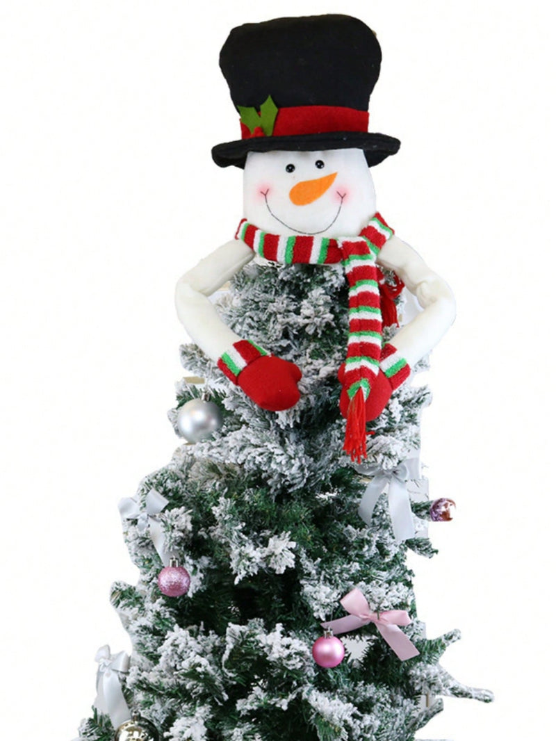 1 Pc Christmas Tree Top Star Old Man Snowman Decoration Christmas Supplies Felt Christmas Tree Hat Pendant Decoration Scene Layout Home Decoration