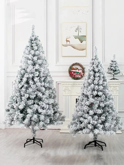 180/150/120cm Artificial Christmas Tree White Snowflake PVC Snow Christmas Tree Made Cedar Tree Mall Window Decoration Tree High-Grade Artificial Christmas Tree Encrypted Snowflake Flocking Xmas Tree Decoration Home Holiday Hotel Garden Party New Year