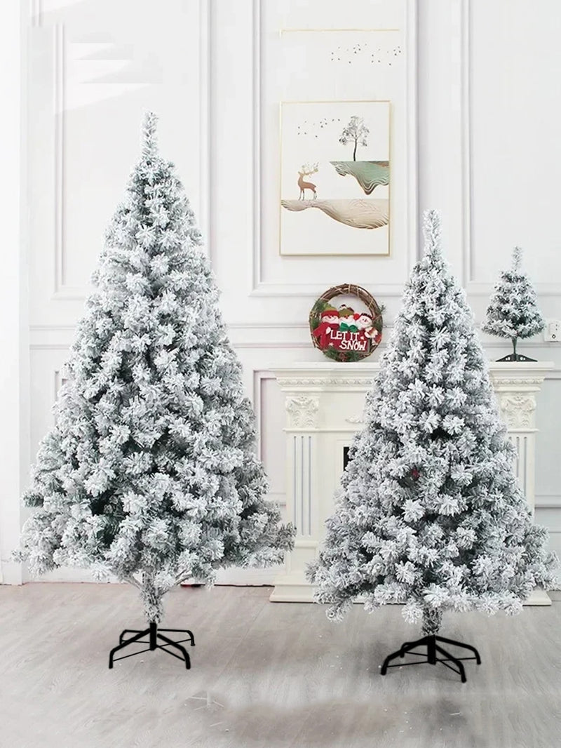 180/150/120cm Artificial Christmas Tree White Snowflake PVC Snow Christmas Tree Made Cedar Tree Mall Window Decoration Tree High-Grade Artificial Christmas Tree Encrypted Snowflake Flocking Xmas Tree Decoration Home Holiday Hotel Garden Party New Year