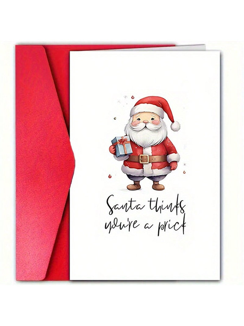 1PC Christmas Card With Envelope: Merry Christmas And Happy New Year, Santa, Ginger Nuts, Holly Jolly, The Greatest Gift Of All, Special Greeting Card