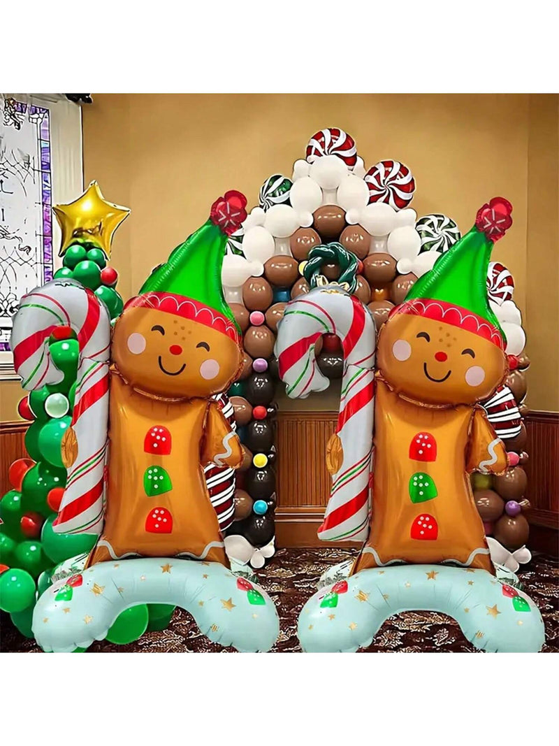 85pcs/Set Christmas Party Decoration Gift Box, Cane Arch Balloon Set,Christmas