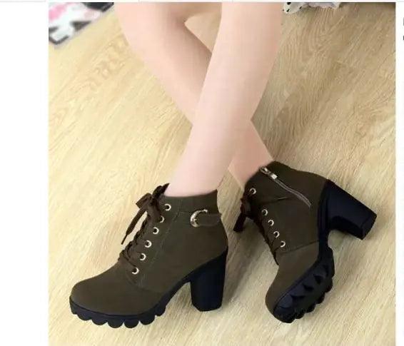 Autumn Winter Thick Heeled Woman Boots - Shop Express