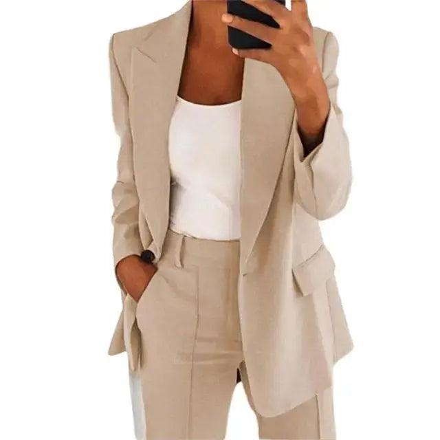 Solid Color Blazer Long Sleeve - Shop Express