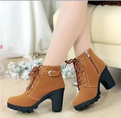 Autumn Winter Thick Heeled Woman Boots - Shop Express