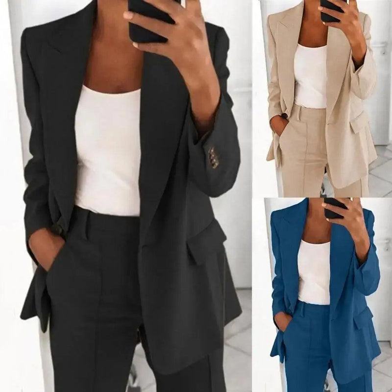 Solid Color Blazer Long Sleeve - Shop Express