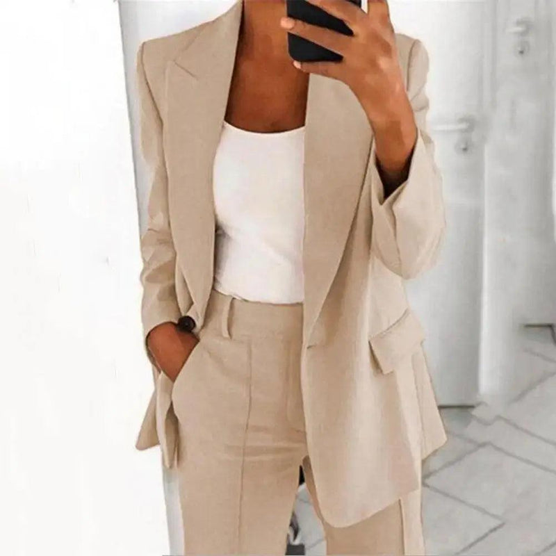 Solid Color Blazer Long Sleeve - Shop Express