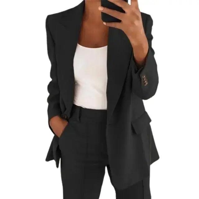 Solid Color Blazer Long Sleeve - Shop Express