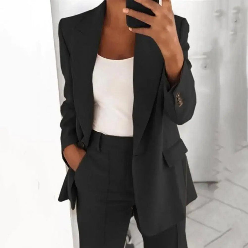 Solid Color Blazer Long Sleeve - Shop Express