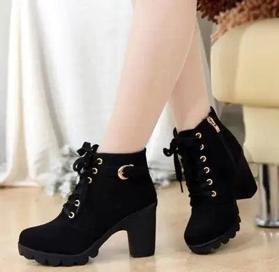 Autumn Winter Thick Heeled Woman Boots - Shop Express