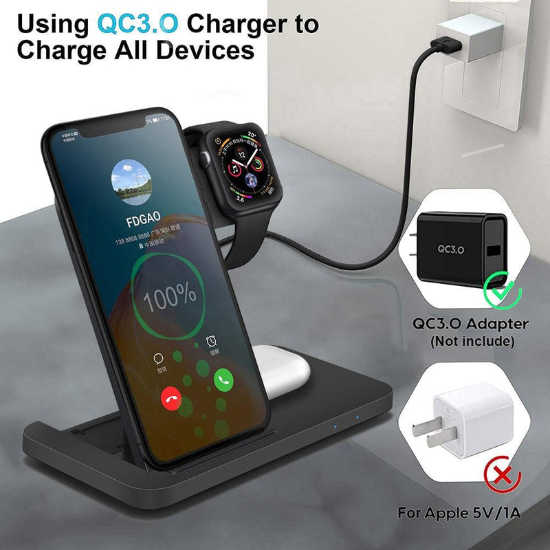 3in1 Wireless Fast Charger Dock Station - Shop Express