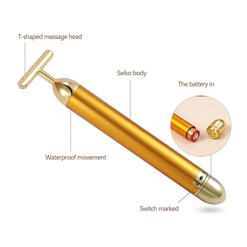 Energy 24K Gold T Beauty Bar Facial Roller Massager - Shop Express