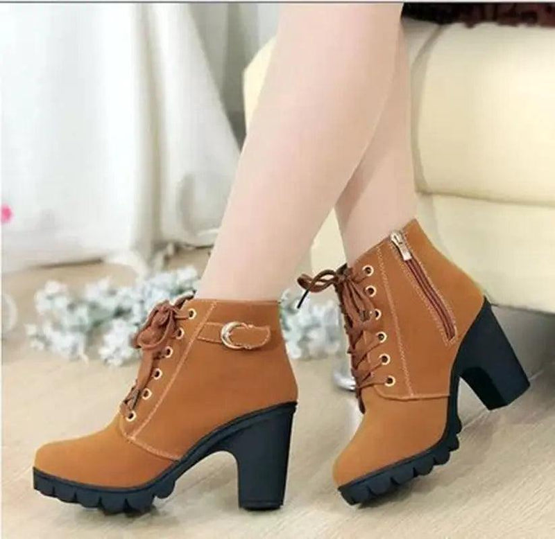 Autumn Winter Thick Heeled Woman Boots - Shop Express