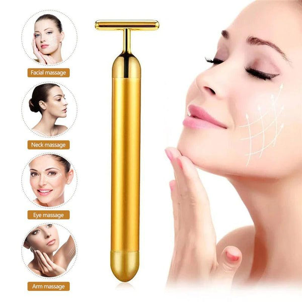 Energy 24K Gold T Beauty Bar Facial Roller Massager - Shop Express