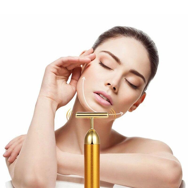 Energy 24K Gold T Beauty Bar Facial Roller Massager - Shop Express