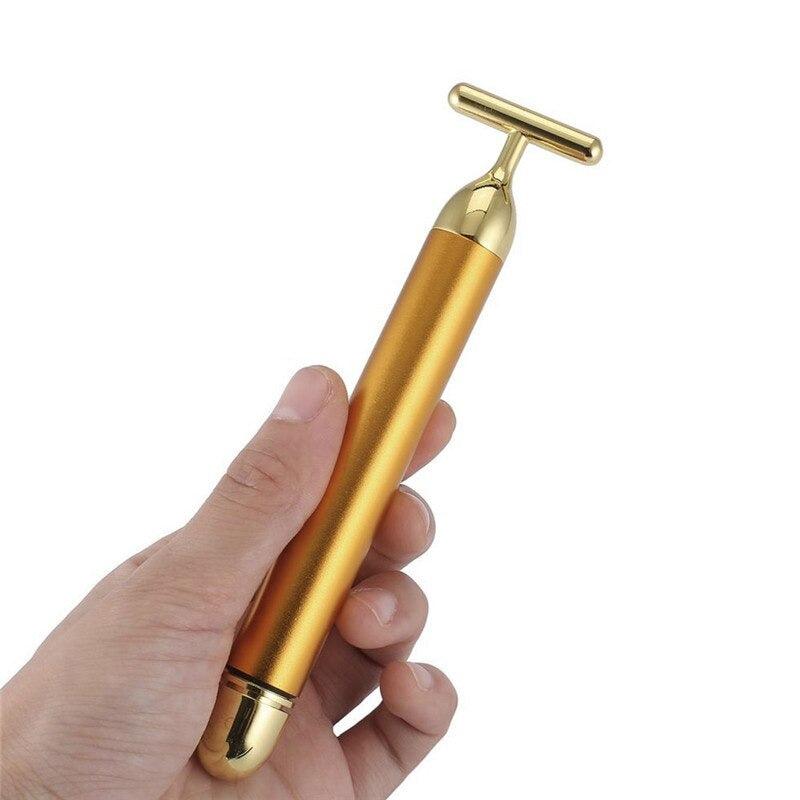 Energy 24K Gold T Beauty Bar Facial Roller Massager - Shop Express